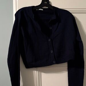 NWT splendid cropped navy cardigan